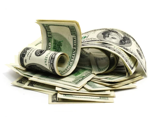 Many dollars on a white background isolated — Stock Photo, Image