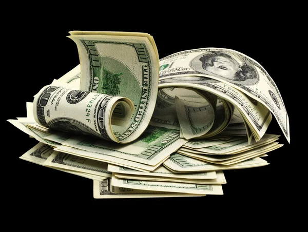 Many dollars on a white background isolated. — Stock Photo, Image