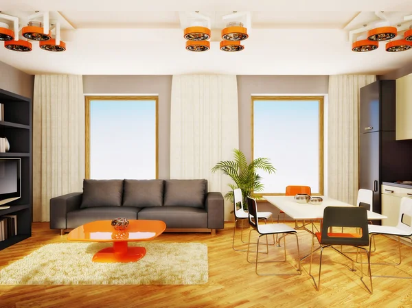 Içinde güzel mobilyalar ile modern iç odası. — Stok fotoğraf