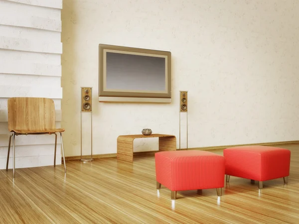 Сучасна інтер'єрна кімната з красивими меблями всередині . — стокове фото