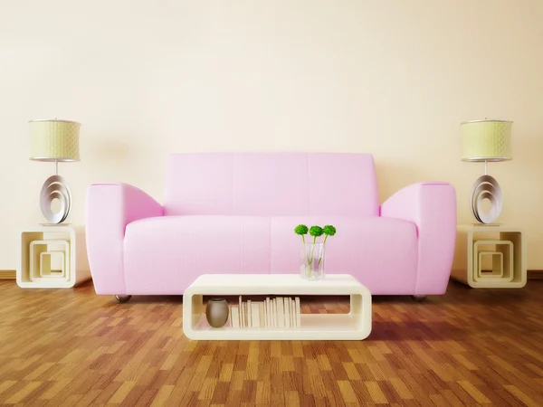 里面好家具与现代室内空间. — 图库照片