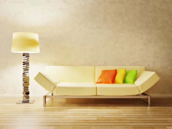 Chambre intérieure moderne avec de beaux meubles à l'intérieur . Image En Vente