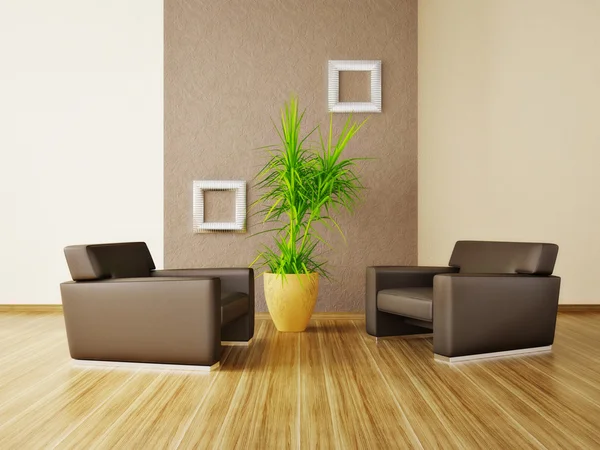 Modern interior room with nice furniture inside. Royalty Free Stock Images