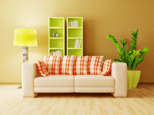 Modern interior room with nice furniture inside. Stock Photo