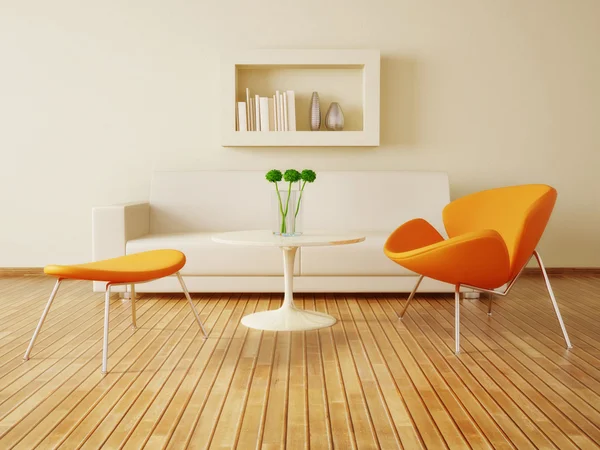 Modern interior room with nice furniture inside. Stock Photo