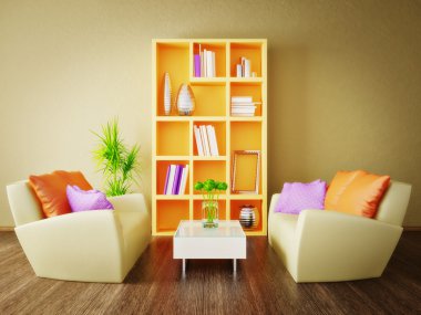 içinde güzel mobilyalar ile modern iç odası.
