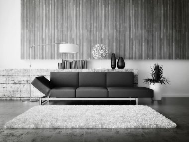 içinde güzel mobilyalar ile modern iç odası.