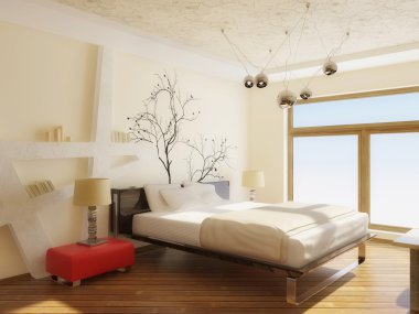 Modern interior room with nice furniture inside. clipart