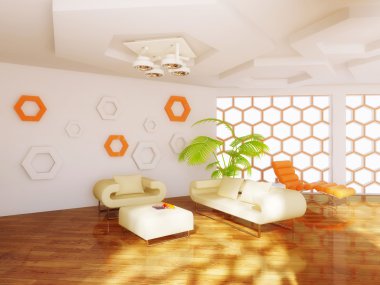 içinde güzel mobilyalar ile modern iç odası.