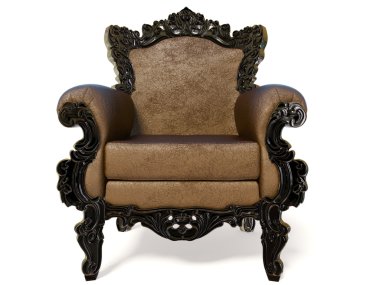 Majestic classic armchair on white background isolated clipart