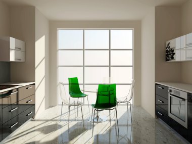 Modern interior room with nice furniture inside. clipart