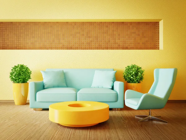 Modernes Interieur mit schönen Möbeln im Inneren. — Stockfoto