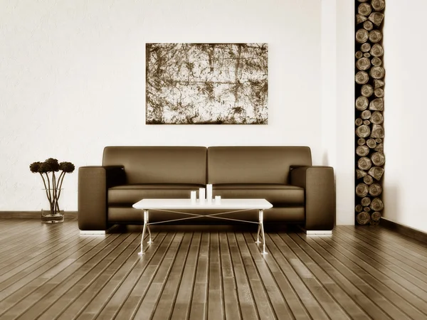Современный интерьер с красивой мебелью внутри . — стоковое фото