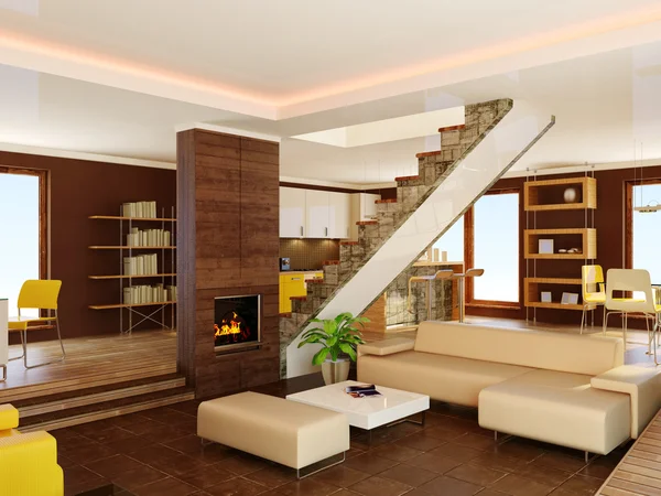 Moderne interiør værelse med flotte møbler indeni . - Stock-foto