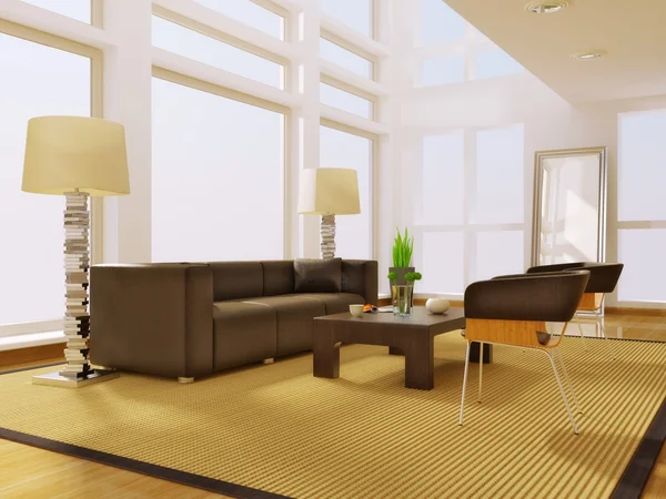 Ruang interior modern dengan furnitur yang bagus di dalamnya . — Stok Foto