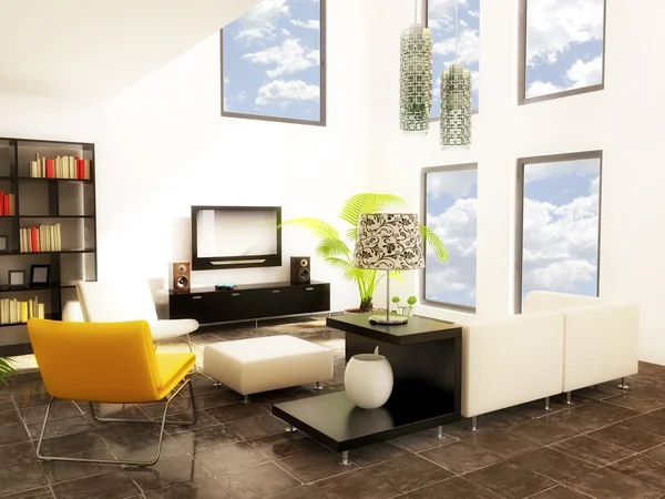 Habitación interior moderna con muebles agradables en el interior . — Foto de Stock