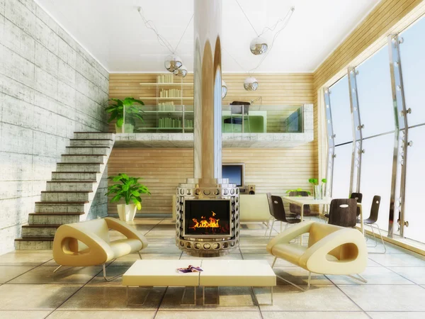 Habitación interior moderna con muebles agradables en el interior . —  Fotos de Stock