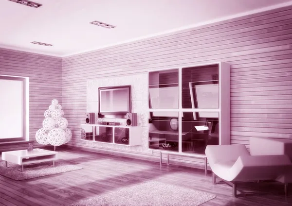 Сучасна інтер'єрна кімната з красивими меблями всередині . — стокове фото
