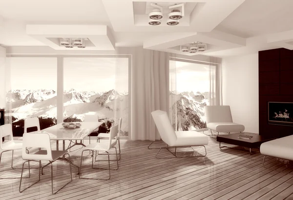 Moderne interieur kamer met mooi meubilair binnen. — Stockfoto