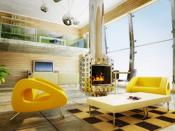 Ruang interior modern dengan furnitur yang bagus di dalamnya . — Stok Foto