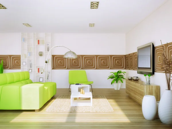 내부 좋은 가구를 가진 현대 인테리어 방. — 스톡 사진