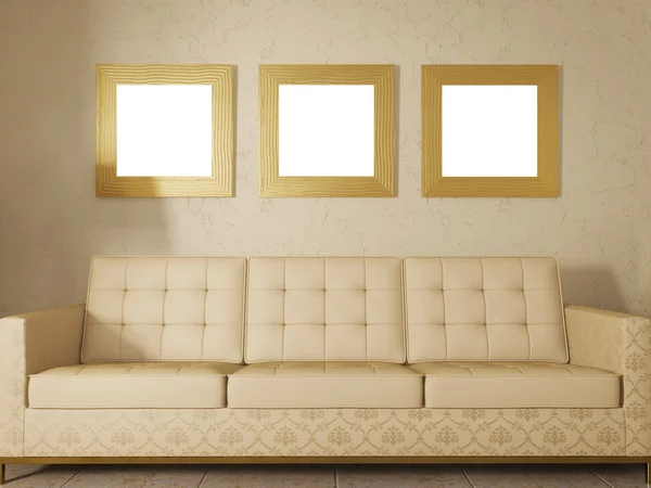 PièceChambre intérieure moderne avec de beaux meubles à l'intérieur . — Photo