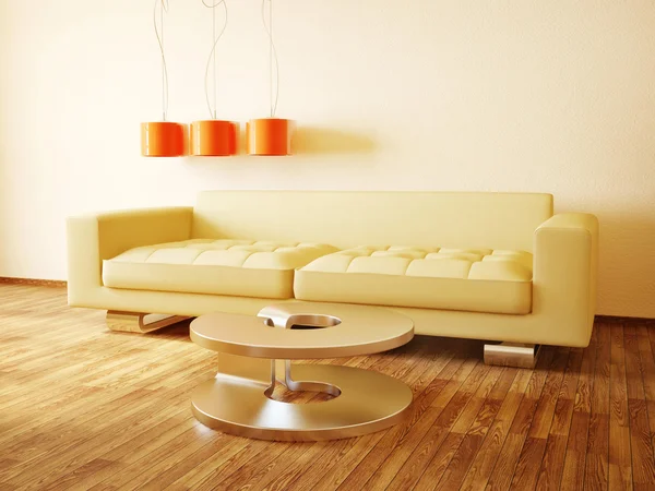 Chambre intérieure moderne avec de beaux meubles à l'intérieur . Images De Stock Libres De Droits