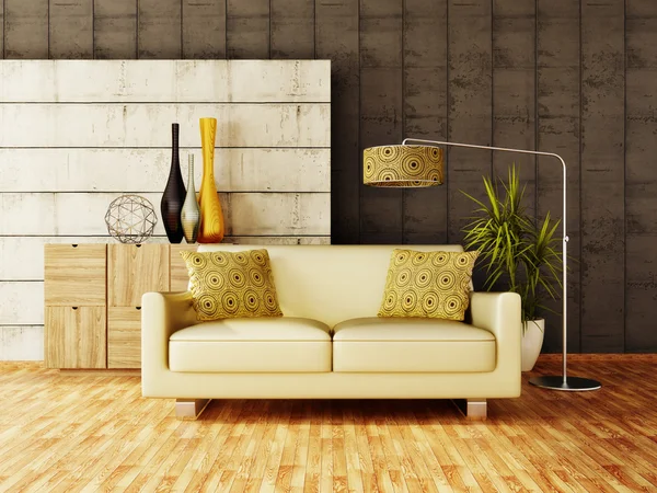 Habitación interior moderna con muebles agradables en el interior . Fotos de stock