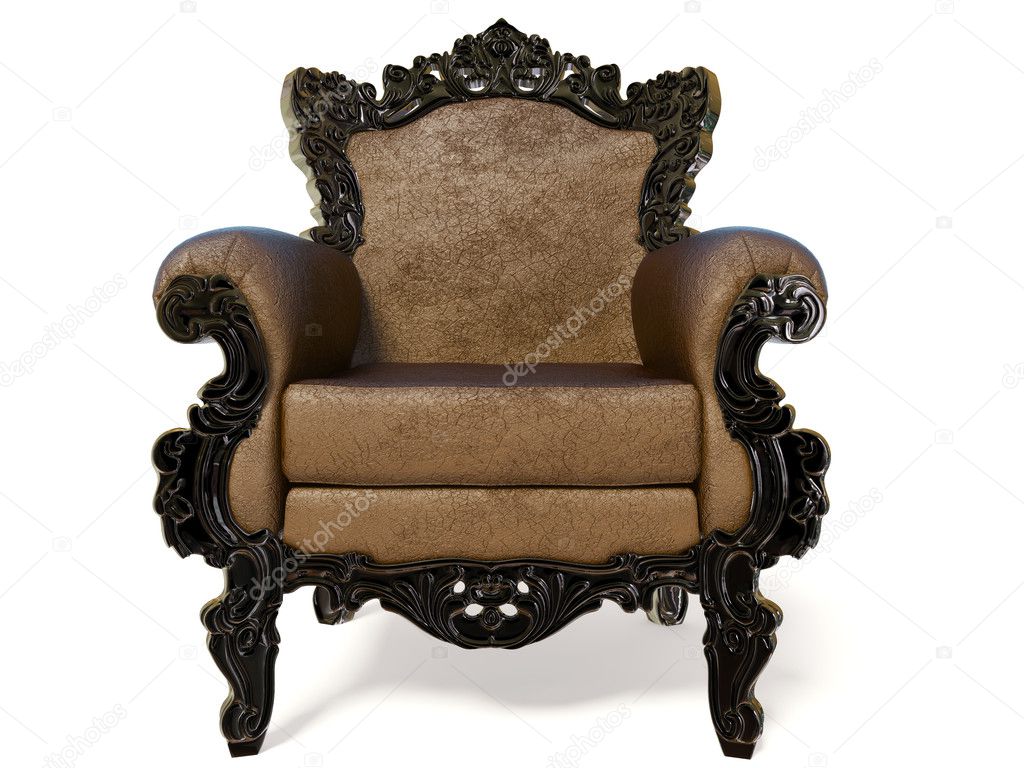 Majestic classic armchair on white background isolated Stock Photo by  ©alexroz 6922607