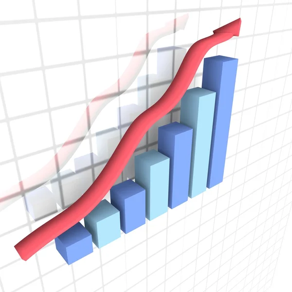 Business financial 3D graph — Stock Photo, Image