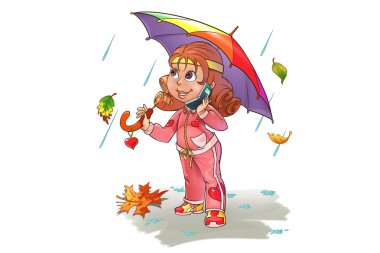 Autumn girl clipart