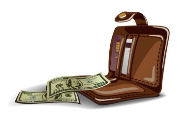 Open wallet vector illustration clipart