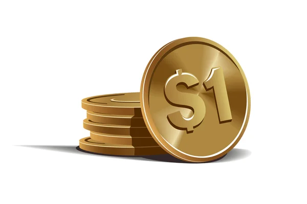 Dólar monedas vector ilustración — Vector de stock