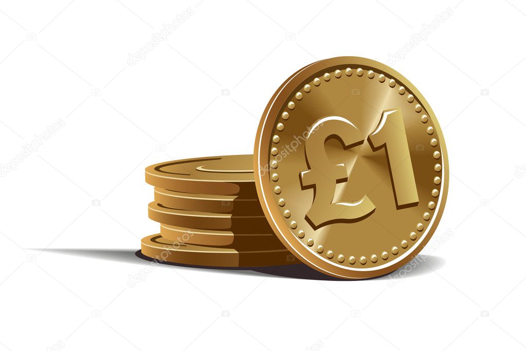 Pound coins vector illustration