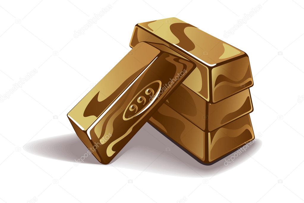 Gold bars vector illustration