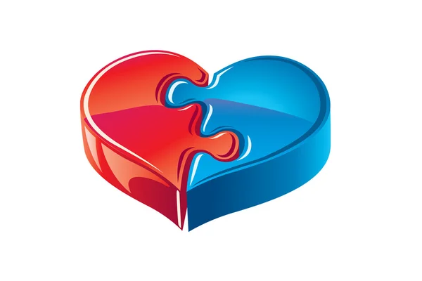 Puzzle coeur — Image vectorielle