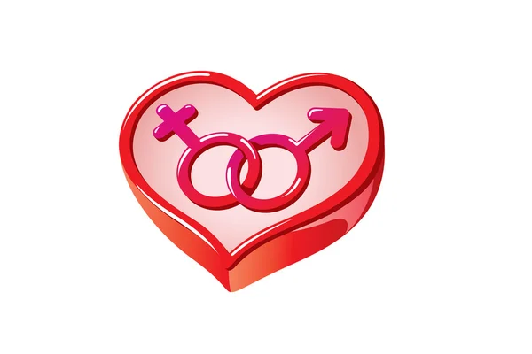 Гендерное сердце — стоковый вектор