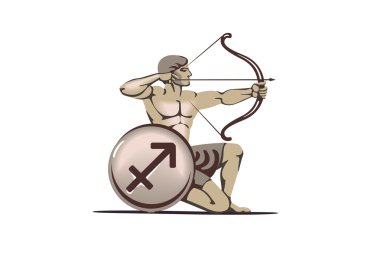 Sagittarius zodiac sign clipart