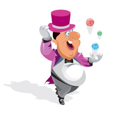 Happy gentleman playing lotto. clipart