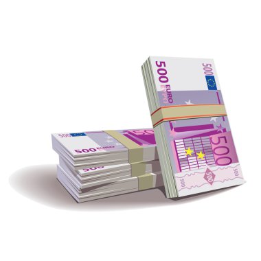Euro banknotes vector illustration, financial theme clipart