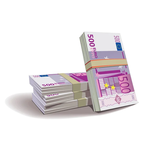 欧元纸币矢量插图中，金融主题 — 图库矢量图片