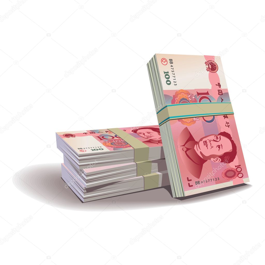 Yuan banknotes vector illustration, financial theme