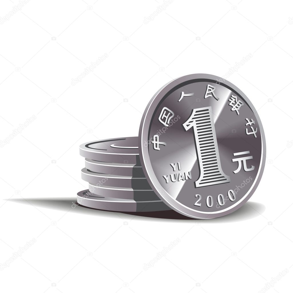 Yuan coins vector illustration, financial theme