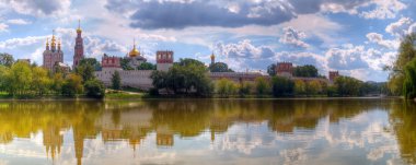 View on Novodevichy Monastery from pond clipart