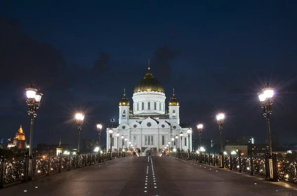 Katedralen i Kristus Frelseren om natten - Stock-foto