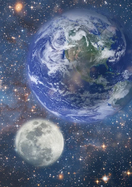 Erde und Mond — Stockfoto