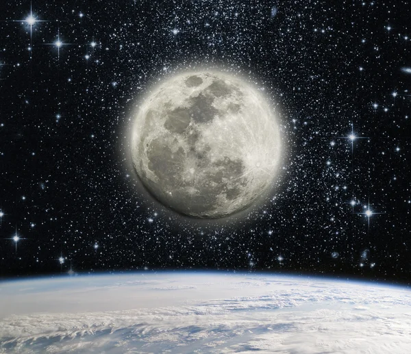 Ziemia i Księżyc — Zdjęcie stockowe