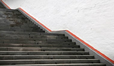 Symmetrical pattern of stone steps outside a museum clipart