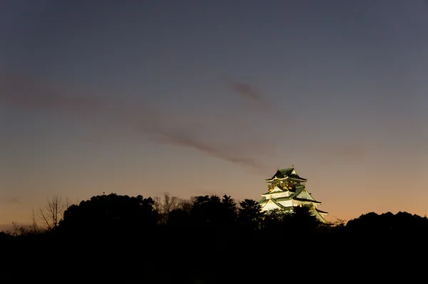 Japonya osaka Kalesi günbatımında anı.