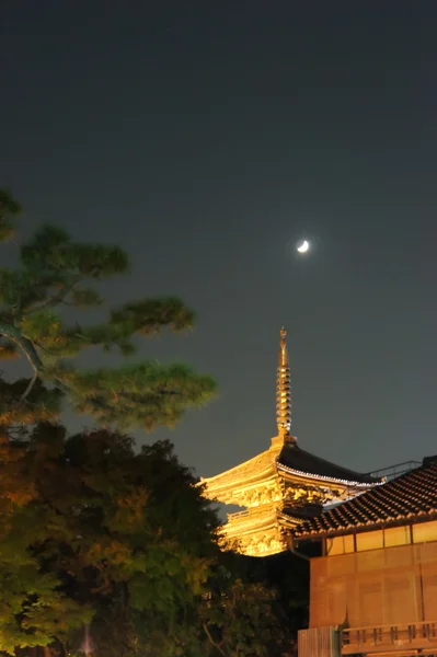 在晚上的京都街道 — 图库照片